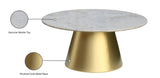 Sorrento Round Marble Coffee Table with Gold Base - Elegant Contemporary Design for Entertaining