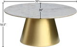 Sorrento Round Marble Coffee Table with Gold Base - Elegant Contemporary Design for Entertaining