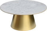 Sorrento Round Marble Coffee Table with Gold Base - Elegant Contemporary Design for Entertaining
