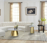 Sorrento Round Marble Coffee Table with Gold Base - Elegant Contemporary Design for Entertaining