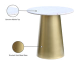 Sorrento Contemporary End Table with Genuine Marble Top & Gold Base - Perfect for Living Rooms!