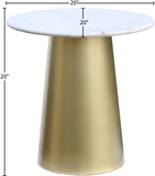 Sorrento Contemporary End Table with Genuine Marble Top & Gold Base - Perfect for Living Rooms!