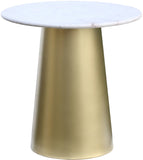 Sorrento Contemporary End Table with Genuine Marble Top & Gold Base - Perfect for Living Rooms!