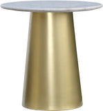 Sorrento Contemporary End Table with Genuine Marble Top & Gold Base - Perfect for Living Rooms!