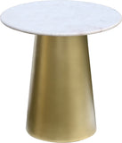Sorrento Contemporary End Table with Genuine Marble Top & Gold Base - Perfect for Living Rooms!