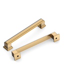DESIGN2044 Heavy-Duty Transitional Handles for White Cabinets & Shaker Drawers | 3-3/4" Cabinet Pulls, Brushed Gold