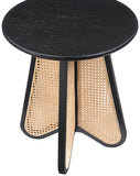Butterfly End Table - Stunning Mid-Century Design with Oak Veneer Top and Natural Cane Base