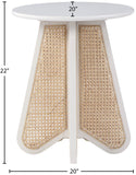 Butterfly End Table - Stunning Mid-Century Design with Oak Veneer Top and Natural Cane Base