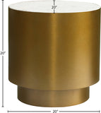 Presley Contemporary End Table with Genuine Marble Top & Brushed Gold Metal Base for Chic Decor