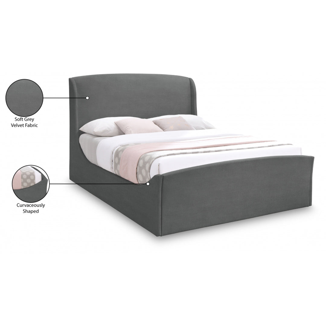 Tess Velvet King Bed