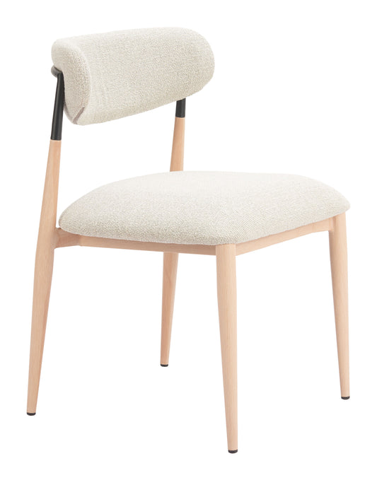 Equinox Armless Dining Chair (Set of 2) Oyster Gray & Natural