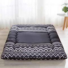 MAXYOYO Floor Mattress, Black Line Printed Futon Mattress,Easy-To-Clean Futon Mattress