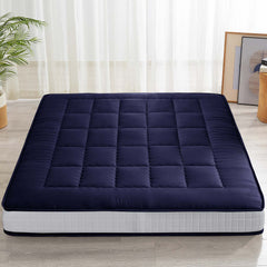 MAXYOYO 6" Extra Thick Japanese Futon Mattress with Rectangle Quilted, Stylish Floor Bed For Family, Navy