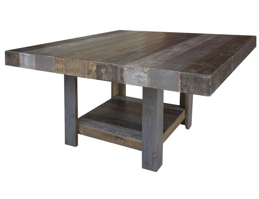 54" Square Dining Table - Loft Brown Pine Wood Collection