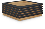 Rory Coffee Table - Contemporary Oak Veneer Design with Stylish Vegan Leather Accents, 39"x39"
