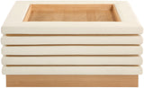 Rory Coffee Table - Contemporary Oak Veneer Design with Stylish Vegan Leather Accents, 39"x39"