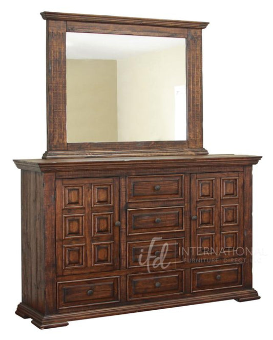 6 Drawer 2 Door Dresser - Solid Pine Wood Furniture