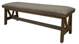 Wooden Bedroom Bench - Loft Brown Pine Collection with Iron Hardware