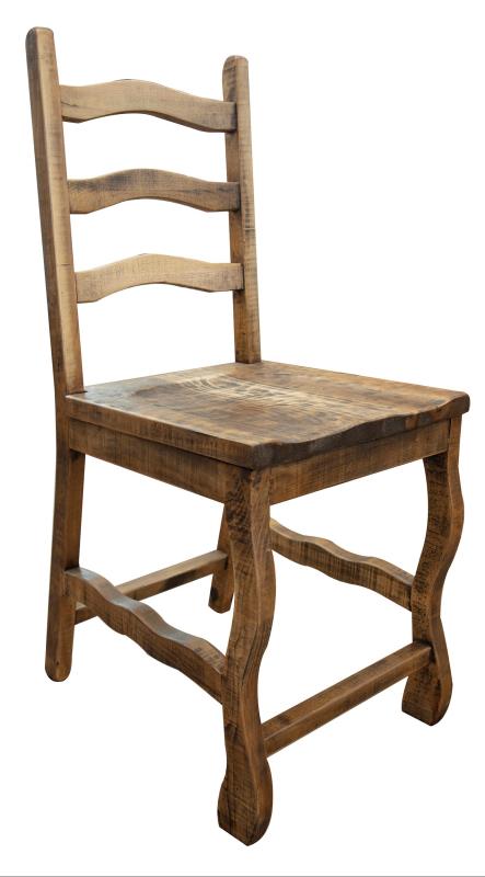 24" Wooden Barstool - Rustic Ladder Back Counter Height Chair