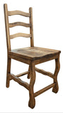 24" Wooden Barstool - Rustic Ladder Back Counter Height Chair