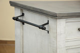 3 Drawer 2 Door Wood Kitchen Island | Farmhouse Chic Stone Collection