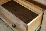 6 Drawer Dresser with Sliding Door | Antique Pine Wood