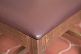 Wooden Barstool - Solid Pine with Faux Leather | Rustic Charm