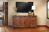 6 Drawer 2 Door 70" TV Stand - Parota Wood Collection