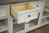 3 Drawer 2 Glass Doors 70" TV Stand | Farmhouse Stone Collection