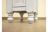 1 Door Chairside Table - Farmhouse White Pine Wood Storage