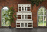 3 Drawer 2 Glass Doors 70" TV Stand | Farmhouse Stone Collection