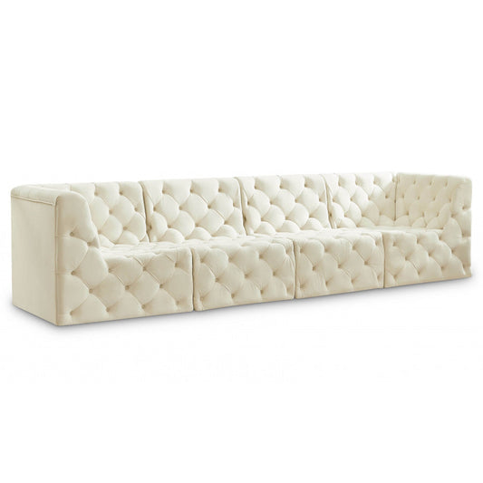 Tuft Velvet Modular 128" Sofa