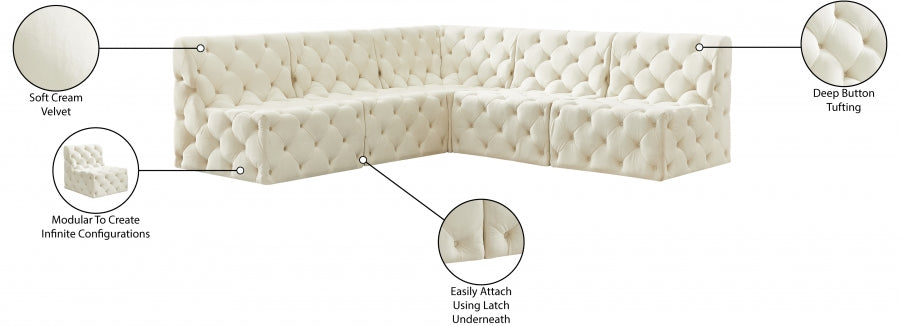 Tuft Velvet Modular Sectional