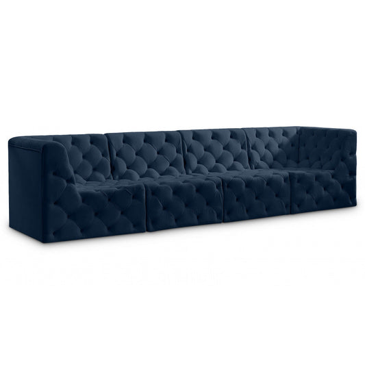 Tuft Velvet Modular 128" Sofa