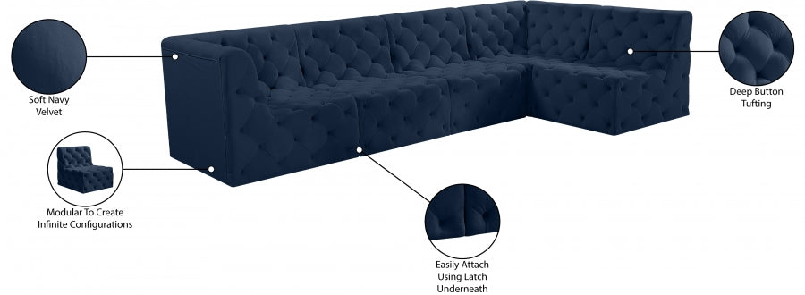 Tuft Velvet Modular Sectional