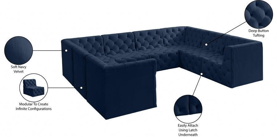 Tuft Velvet Modular Sectional