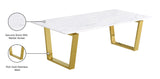 Cameron Contemporary Coffee Table – Stunning Gold Stainless Steel Frame & Genuine Stone Top Design