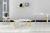 Cameron Contemporary Coffee Table – Stunning Gold Stainless Steel Frame & Genuine Stone Top Design