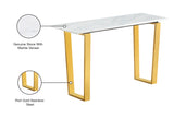 Cameron Contemporary Console Table - Elegant Gold Stainless Steel & Genuine Stone Top Design