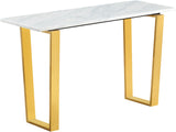 Cameron Contemporary Console Table - Elegant Gold Stainless Steel & Genuine Stone Top Design