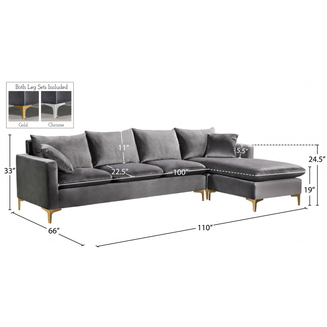 Naomi Velvet Reversible Sectional