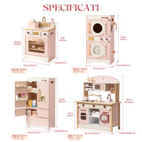 ROBUD Wooden Kids Kitchen PlaySet Series -Pink