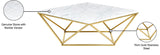 Mason Contemporary Coffee Table with Gold Stainless Steel Base & Genuine Stone Top – Stylish Decor!