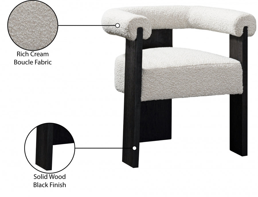 Barrel Boucle Fabric Dining Chair