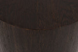 Nile Oak Wood Art Deco End Table with Brushed Gold Base - Chic Accent for Contemporary Living Spaces