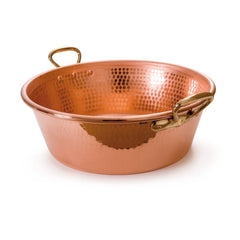 Mauviel M'PASSION Hammered Copper Jam Pan With Brass Handles, 9.4-Qt