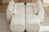FLOVEX 141" 4-Seater Sofa with 2 Ottomans