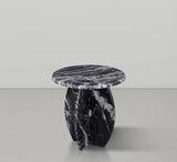 Formentera End Table - Handcrafted Marble Elegance with Unique Design for Modern Living Spaces