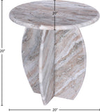 Formentera End Table - Handcrafted Marble Elegance with Unique Design for Modern Living Spaces