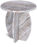 Formentera End Table - Handcrafted Marble Elegance with Unique Design for Modern Living Spaces
